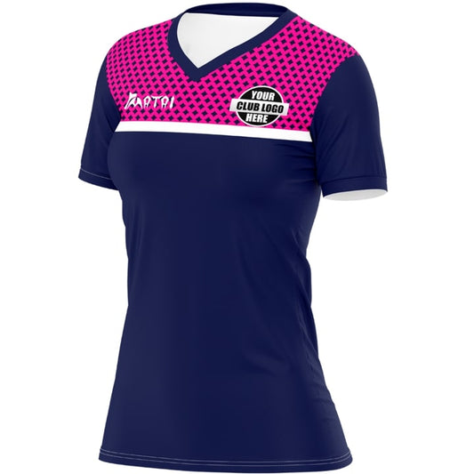 Camiseta Personalizada de Poliéster con Cuello en V para Mujer