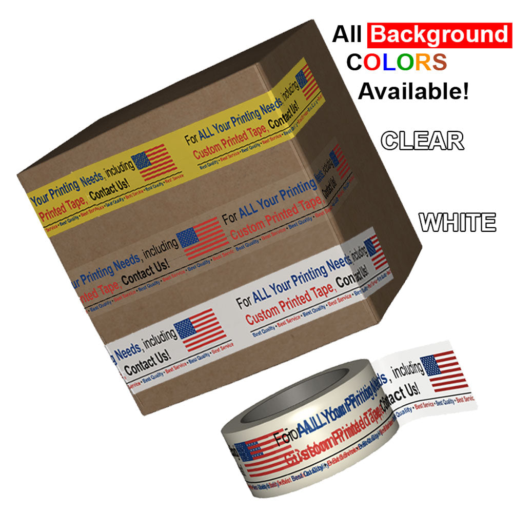 Custom Printed Tape, White Background Tape