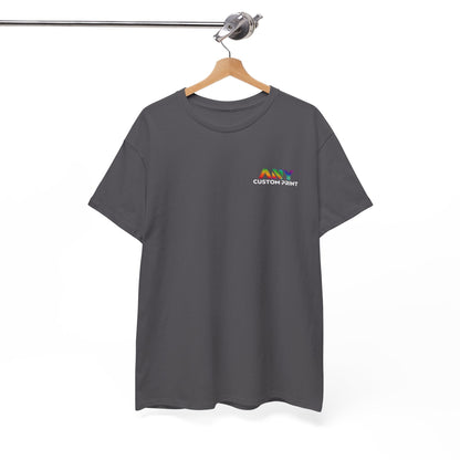 T-Shirts UniSex Small Front DTF Print, Big Back DTF Print Premium 100% Cotton