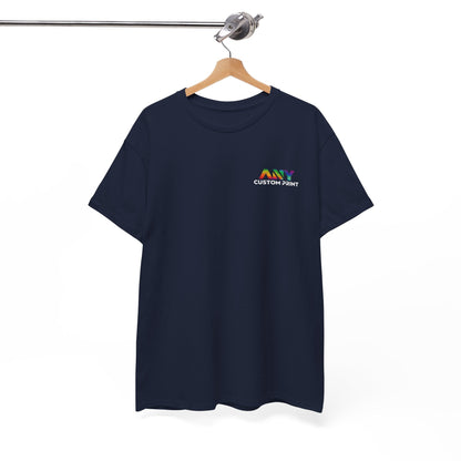 T-Shirts UniSex Small Front DTF Print, Big Back DTF Print Premium 100% Cotton