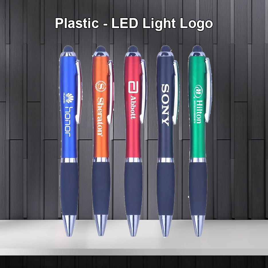 LED Light Plastic Pens Laser Engraved – Any Custom Print