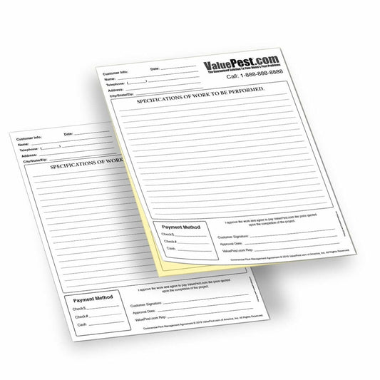 Formularios en papel autocopiativo (blanco/amarillo)